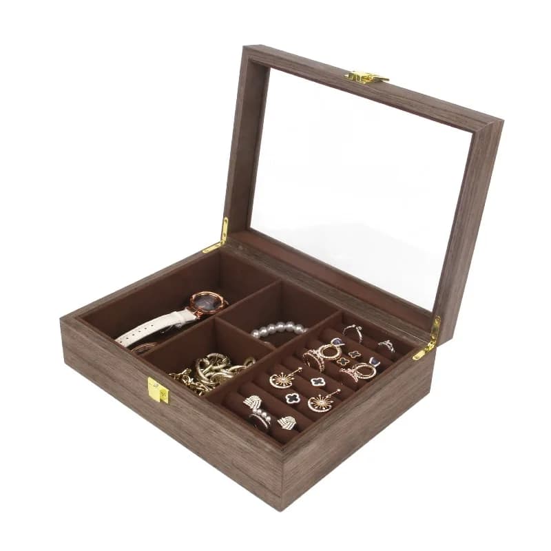 Padauk Wood Watch Box Walnut Wood Ring Jewelry Storage Box Wooden Jewelry Organizer for Personal Accessories Home Decoration