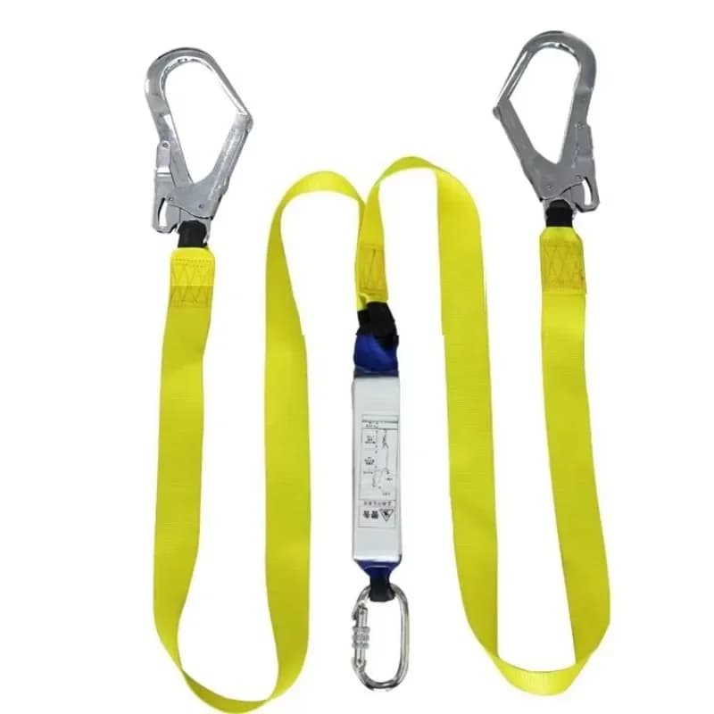 Double Hook Seat Belt with Rope Outdoor Fall Protection and Active Hook Buffer