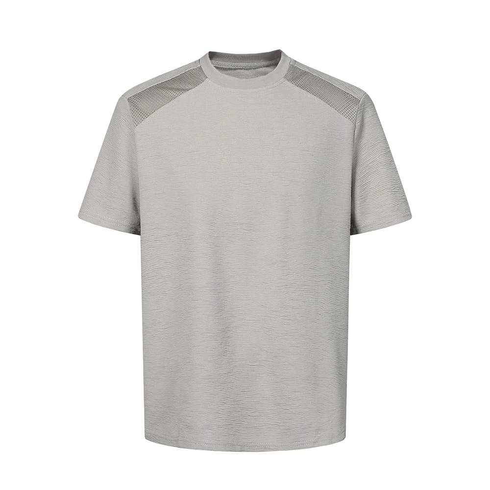 2026 Summer Men's Fashion Casual Mesh-Stripped Short-Sleeved T-Shirt