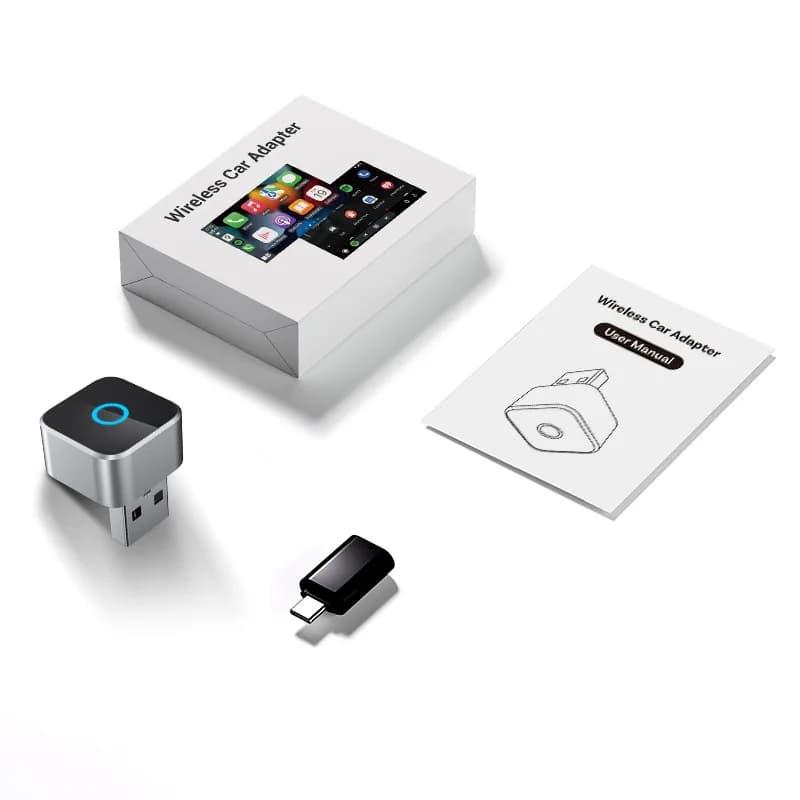 For Universal Cars U2-A1 Mini Cube Wireless CarPlay Android Auto Adapter Bluetooth Plug Play Easy Install HD Audio Fast Charging