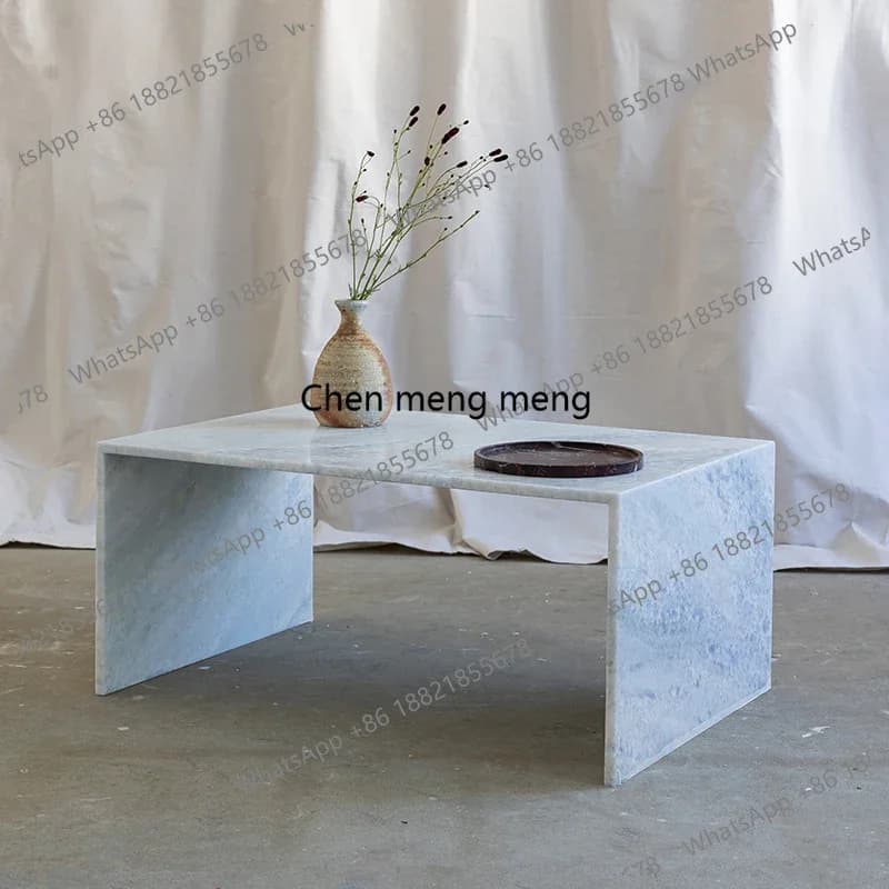 cc182Nordic natural marble coffee table modern simple living room home coffee table light luxury art