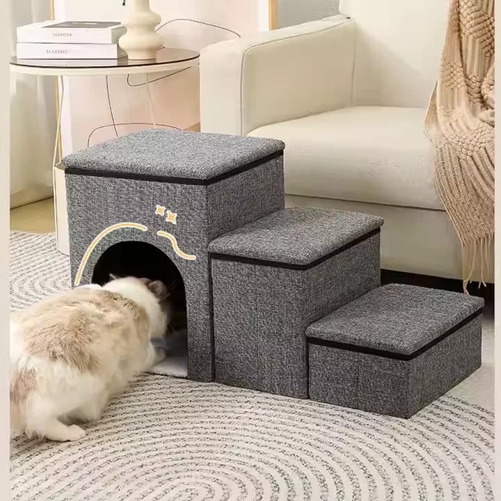 for Pet Stairs Pet Slope Bedside Dog Stairs Steps Bedside Sofa Foldable Kennel Cat Nest Warm in Winter