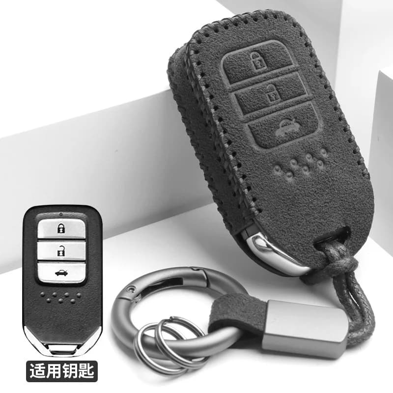 Premium Suede Key Fob Cover for 2022 11th Gen Honda Civic - Luxury Key Chain Protector with Stylish Shell