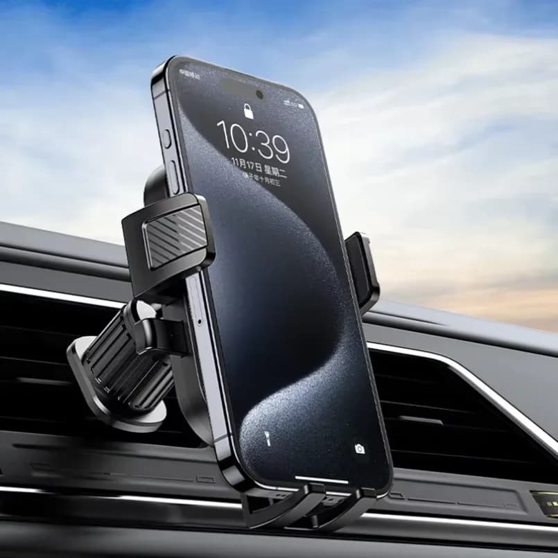 Flexible Cell Phone Holder Car, Phone Mount for Car Air Vent, Universal Auto Lock Car Phone Holder for IPhone Most Smartphone