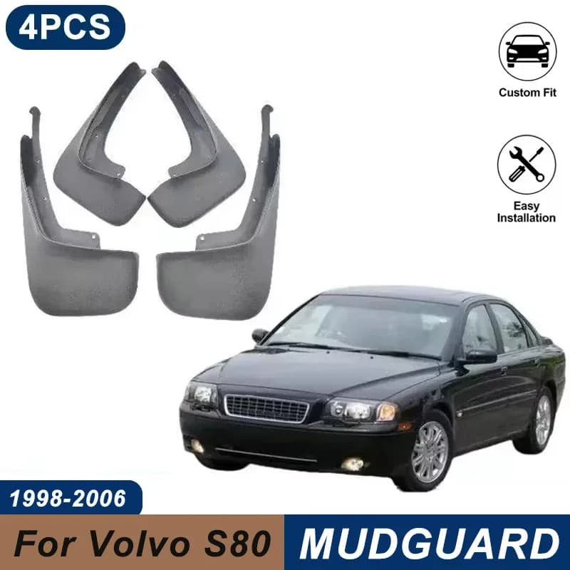 4PCS Car Mud Flaps For Volvo S80 1998-2006 Waterproof Anti-Splash Fender Mudguards Auto Exterior Accessories