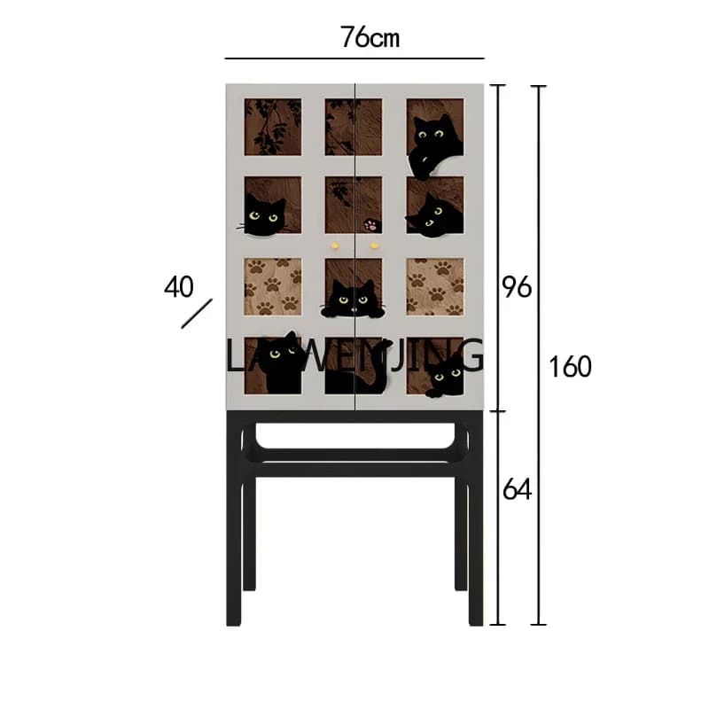 SGF solid wood tall cabinet dining side living room entrance multi-functional locker integrated