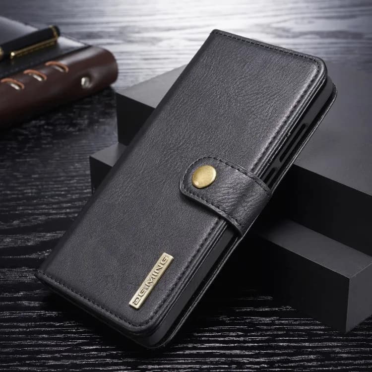 DG.MING For Huawei P30 Wallet Phone Case Detachable 2 in 1 Leather Shell Shockproof Flip Protective Cover - Black