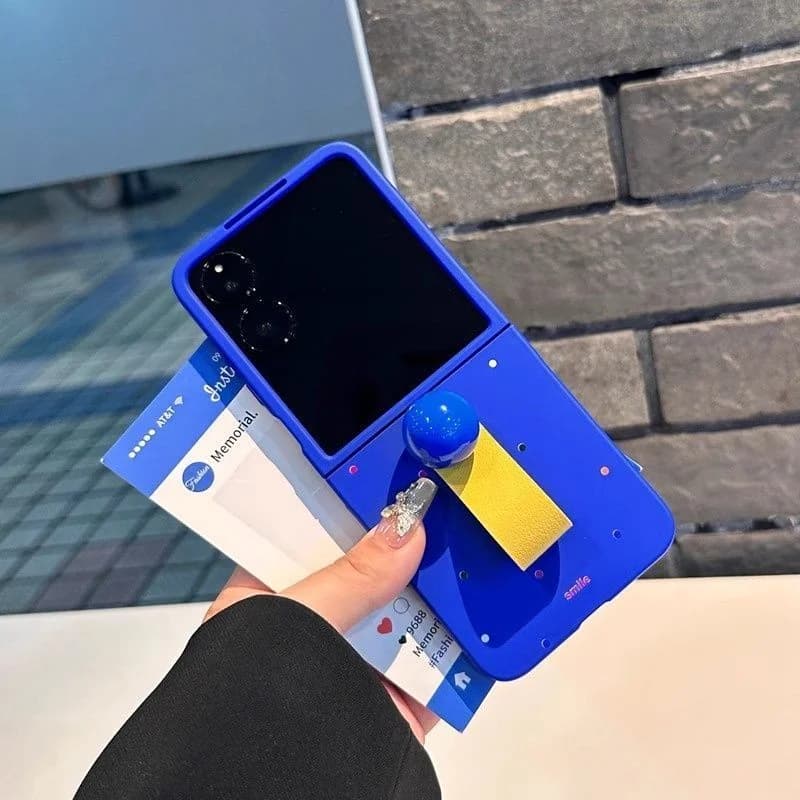 Cute Flip Case For Samsung Galaxy Z Flip7 Zflip6 5 4 3 Xiaomi Mix Flip Cases 3d Phone Cover With Ring Holder