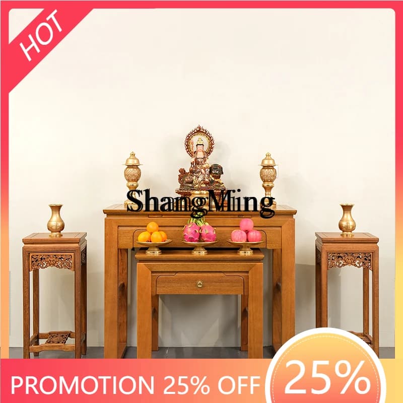 FG  wood offering table incense case household central hall Buddha table hall cabinet modern simple new Chinese style altar