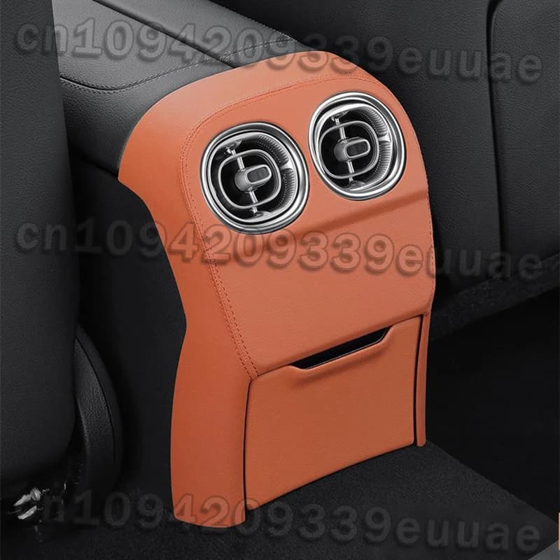 For Mercedes-Benz C Class W206 GLC W254 Car Rear air vent decorative cover Rear air conditioner vent kick pad ABS Leather