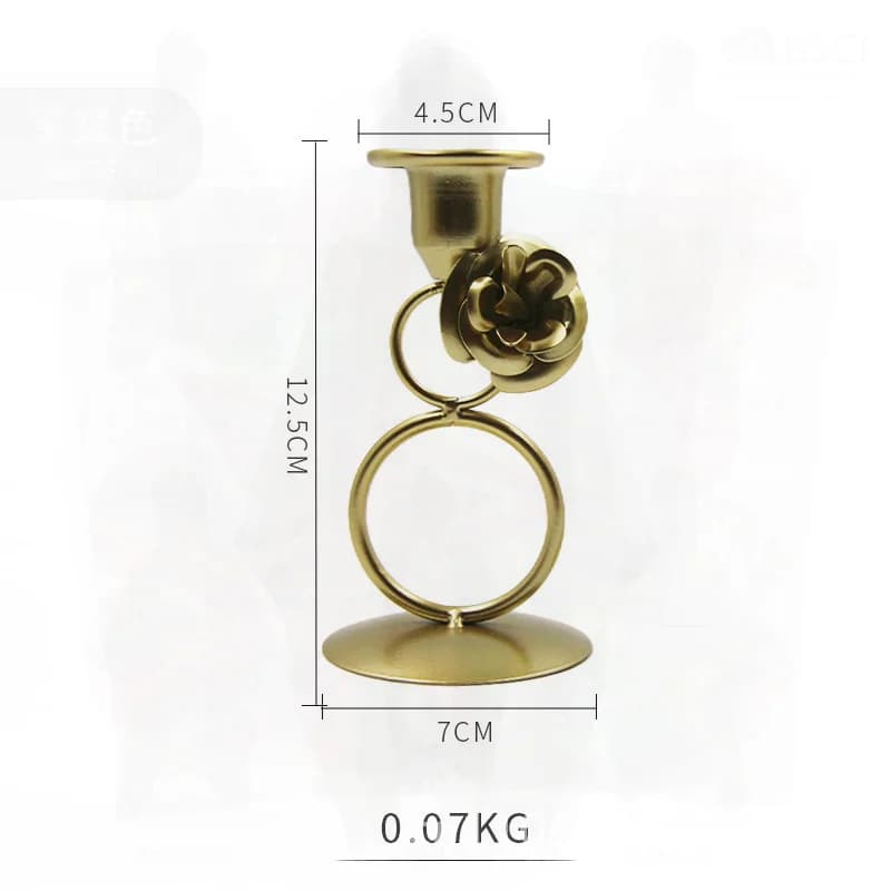 European-Style Golden Romantic Iron Candlestick Iron Flower Decor for Party Wedding Table Ornaments Props