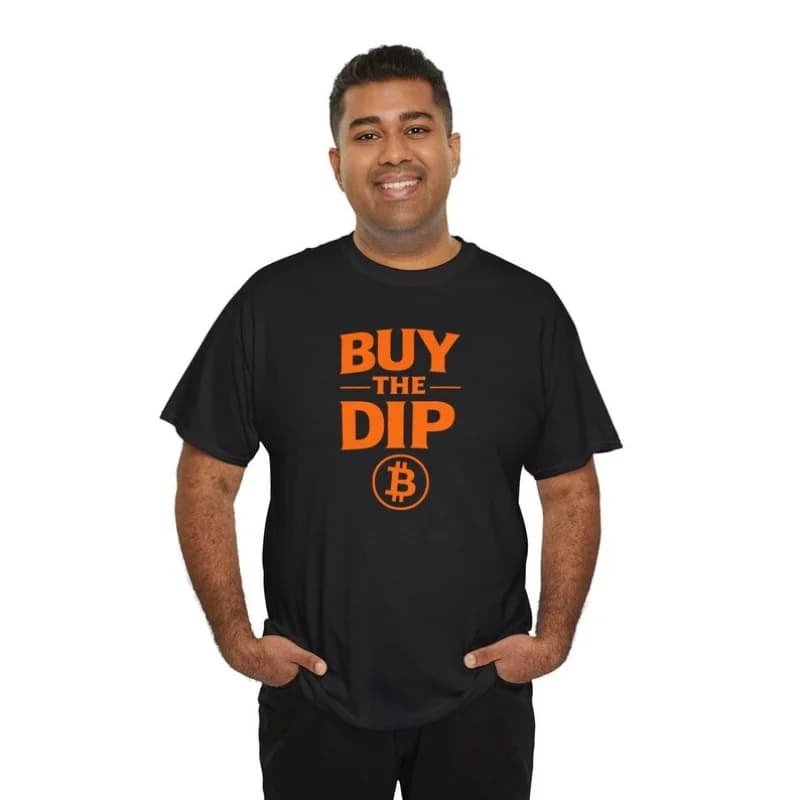 Buy The Dip Bitcoin Crypto style Gift t shirt for Crypto Traders 100% cotton printed Bitcoin Symbol Graphic Tee All size tops
