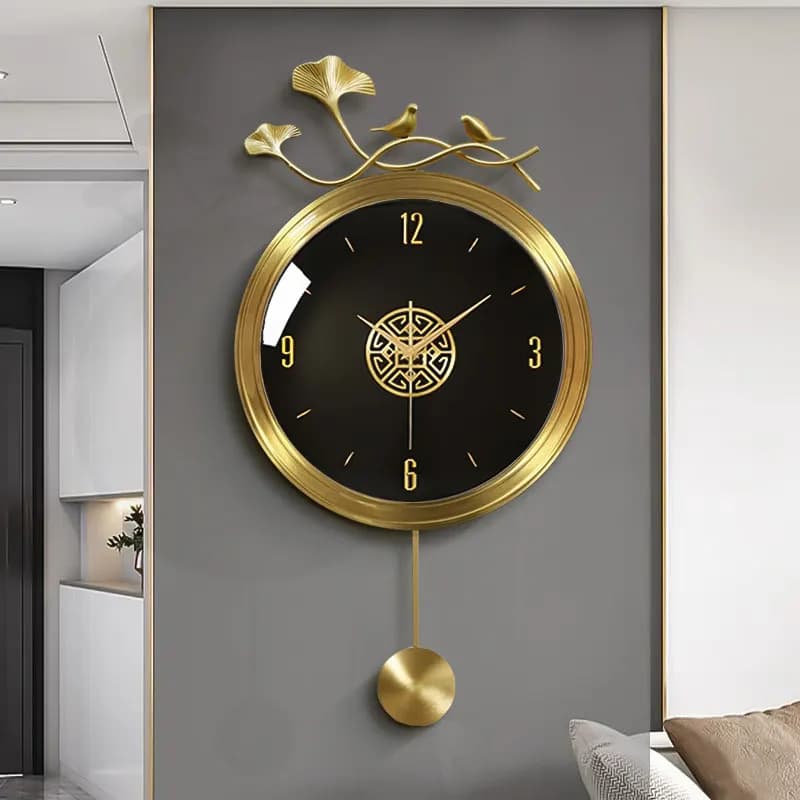 Elegant Fashion Pendulum Wall Clock Living Room Retro Modern Digital Wall Clock Silent Quartz Relogio De Parede Room Decoration