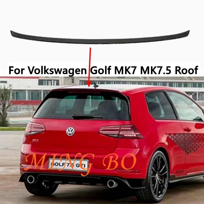 For Volkswagen Golf MK7 MK7.5 Standard R-Line and GTI 2013-2020 Gloss Black TCR Style Rear Roof Spoiler Wing Lip Fit