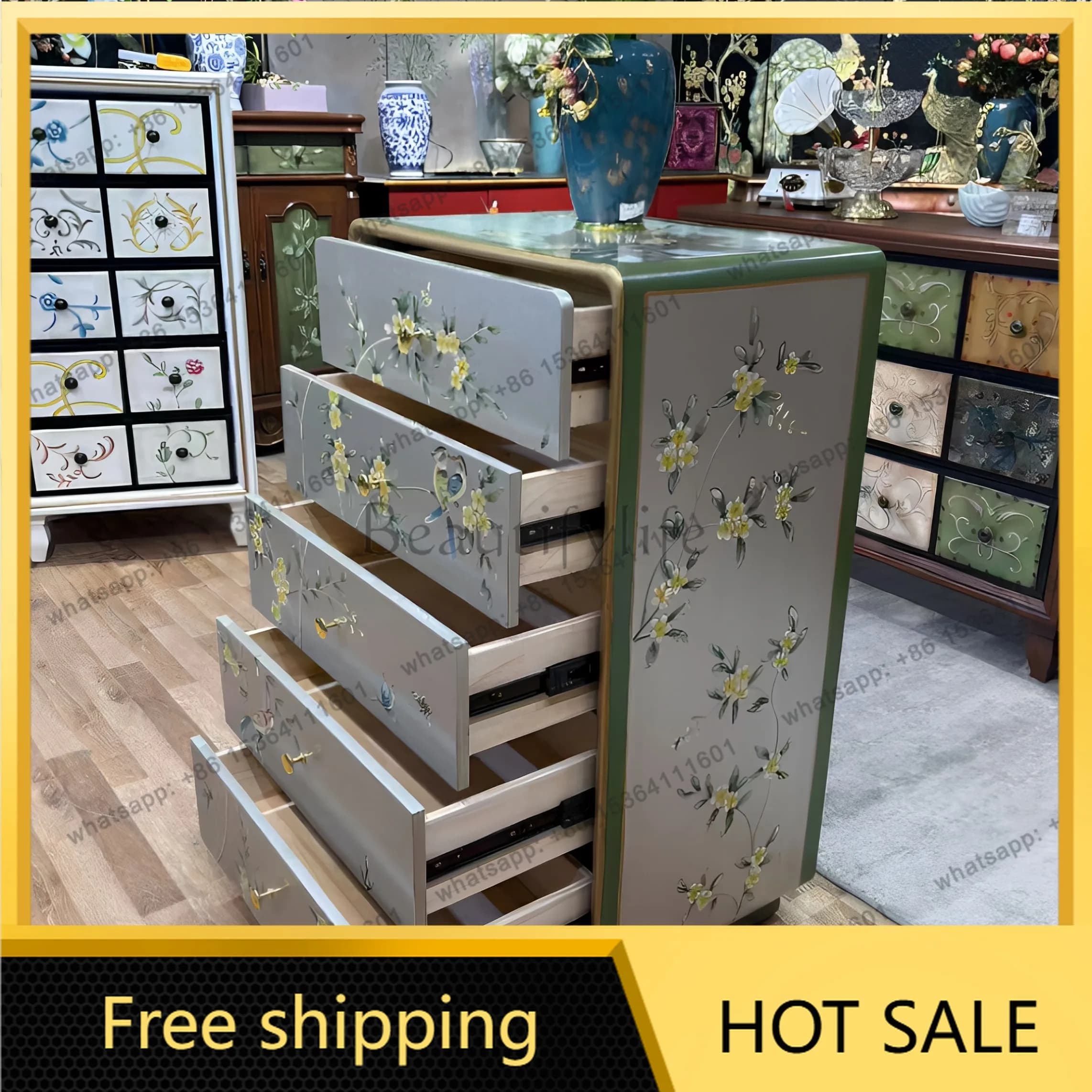 LD French light luxury magpie branch chest living room home locker