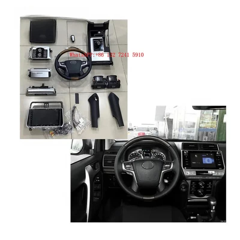 for Prado 2010-2017 Interior Upgrade to 2021  Look Steering Wheel Conversion Kit