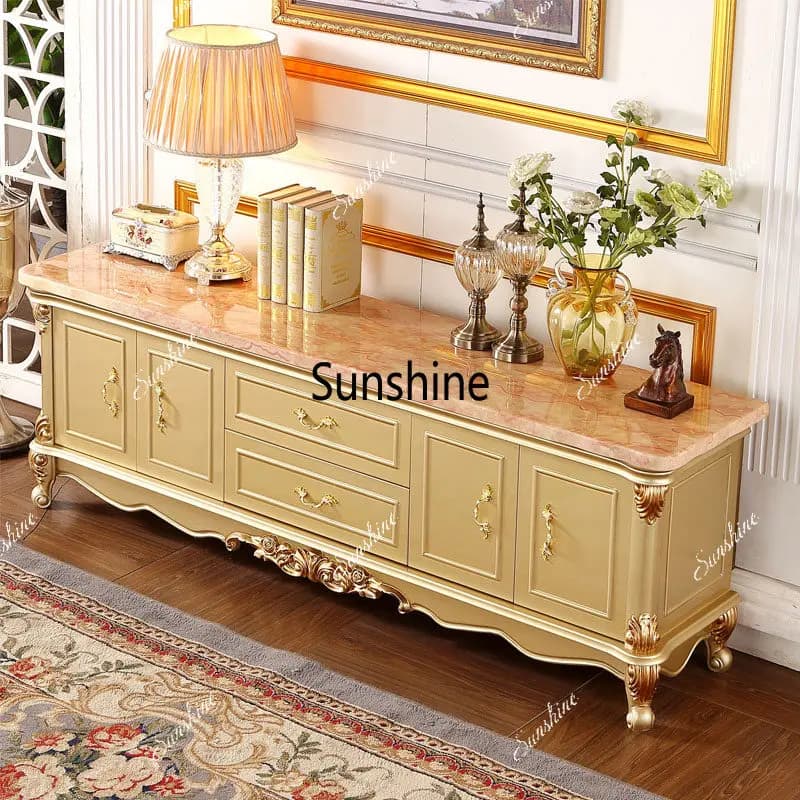 European TV cabinet high bedroom solid wood living room heightened storage room