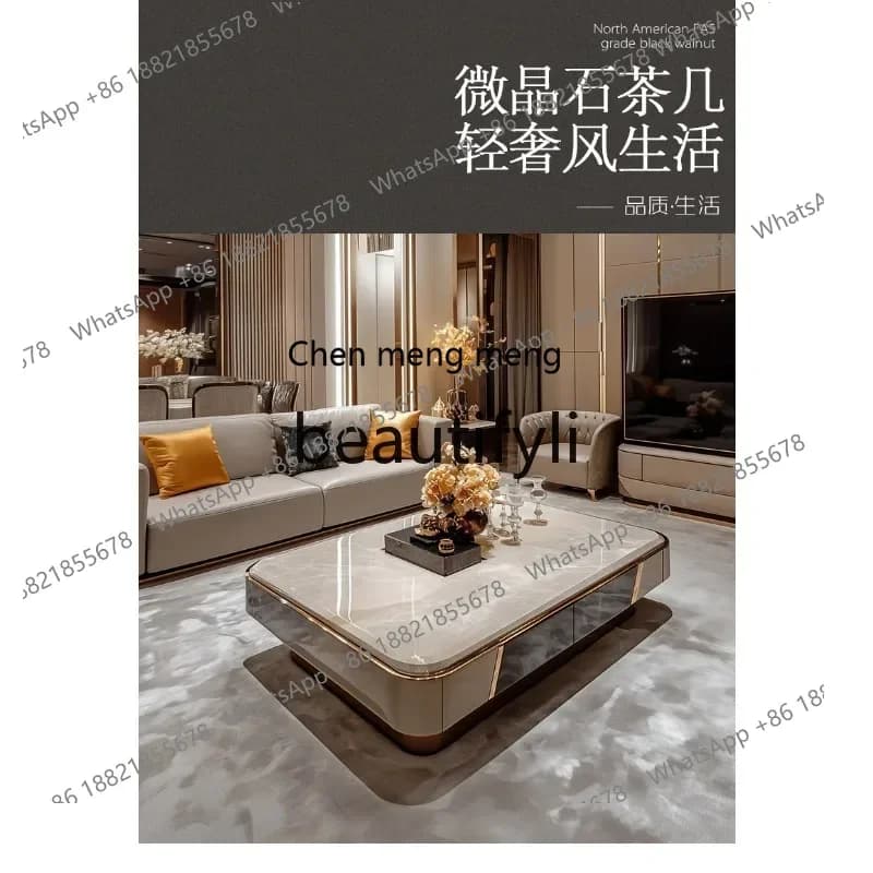 2003Living room household light luxury high-end tea table small tea table high-end villa large coffee table