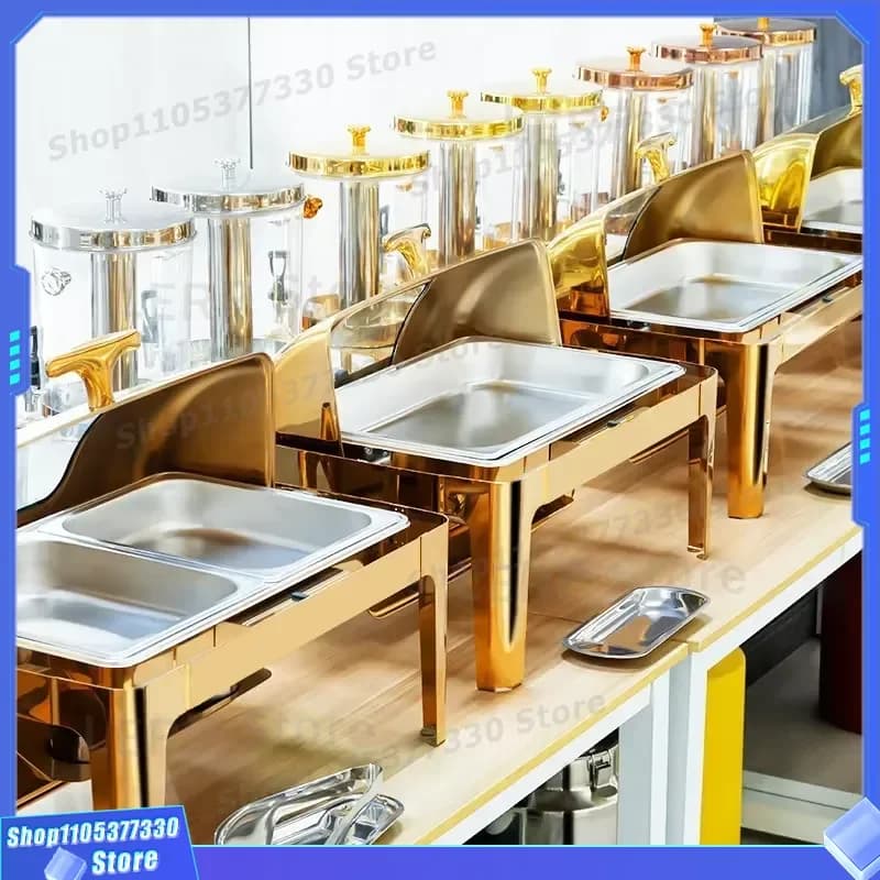 Stainless Steel Hot Pot Buffet Set Food Warmer Display Catering Kitchenware for Hotel Restaurant Supplies Professional Grade