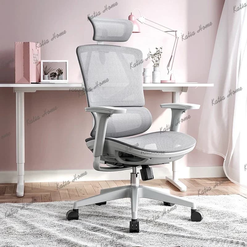 LSErgonomic Backrest Office Chairs Home Bedroom Computer Chair Lifting Swivel Gaming Chair Study Armchair French Office Furnitur