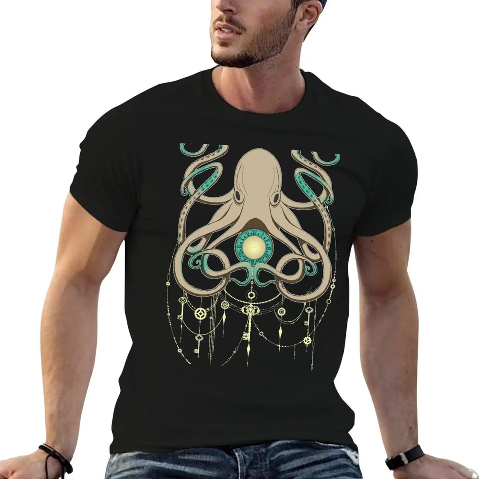 Timeless Octopus - Grey T-Shirt gifts for boyfriend tops sweat shirts, men
