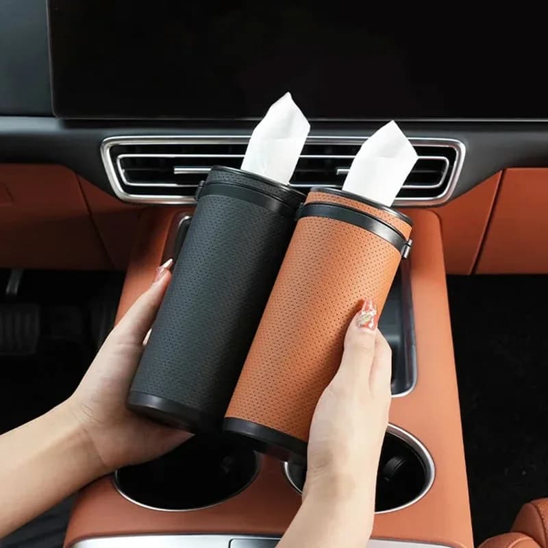 Car Tissue Container Holder Round Paper Extraction Container Tissue Storage Bag Tube Car Safety Hammer Tissue Boxes 2-in-1