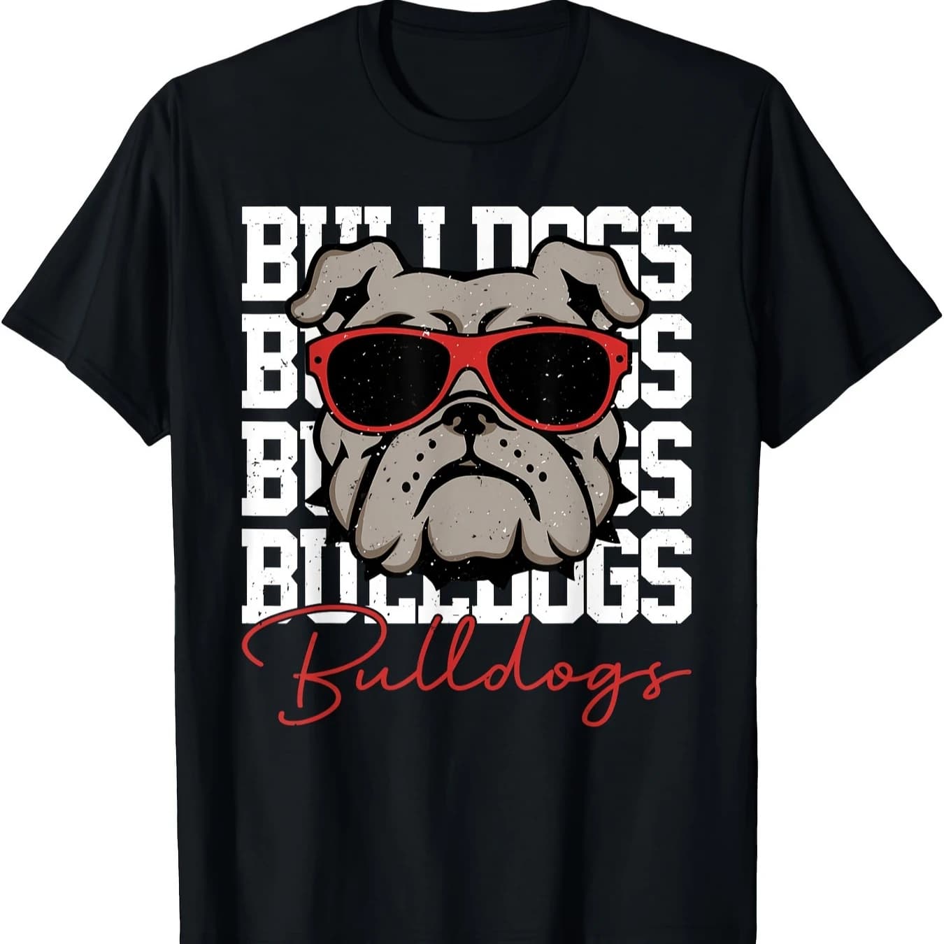 Bulldog Sunglasses Fashion Lettering Print T-Shirt 100% Cotton O-Neck Short Sleeve Summer Casual Mens T-shirt Streetwear