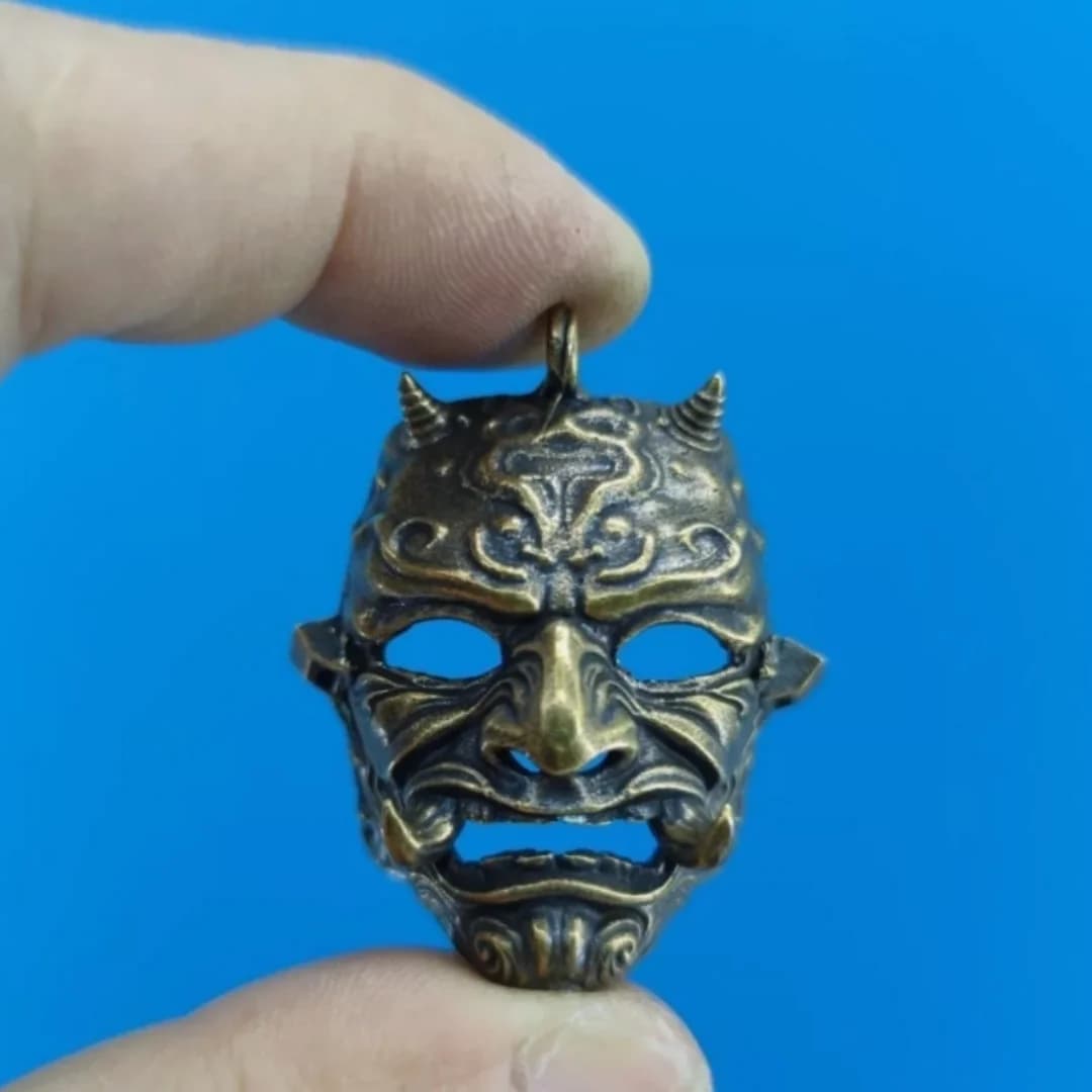 Brass Mask hanging ornament Keychain Accessories Crafts