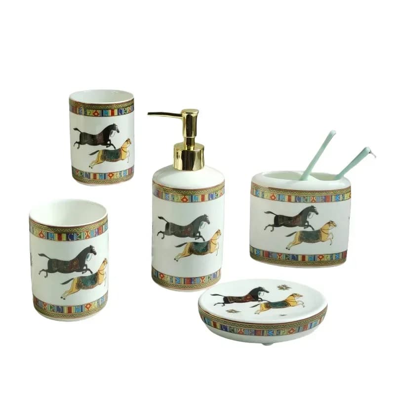 Ceramic European-style household bathroom, dental utensils, toilet, mouthwash cup, toilet set, wedding housewarming bathroom