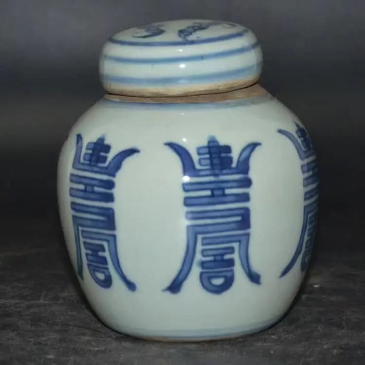Exquisite Chinese Porcelain Blue and White Porcelain Pattern Cover Jar Pot