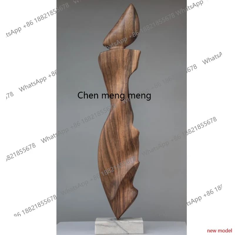 H178H178Solid wood sculpture floor-to-ceiling ornament model room clothing store restaurant soft decoration Meichen art