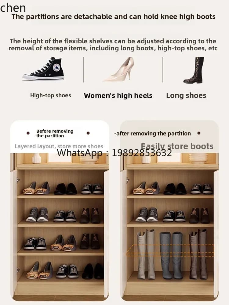 Solid Wood Entryway Cabinet Integrated Screen Door Shoe Cabinet Living Room Partition Cabinet