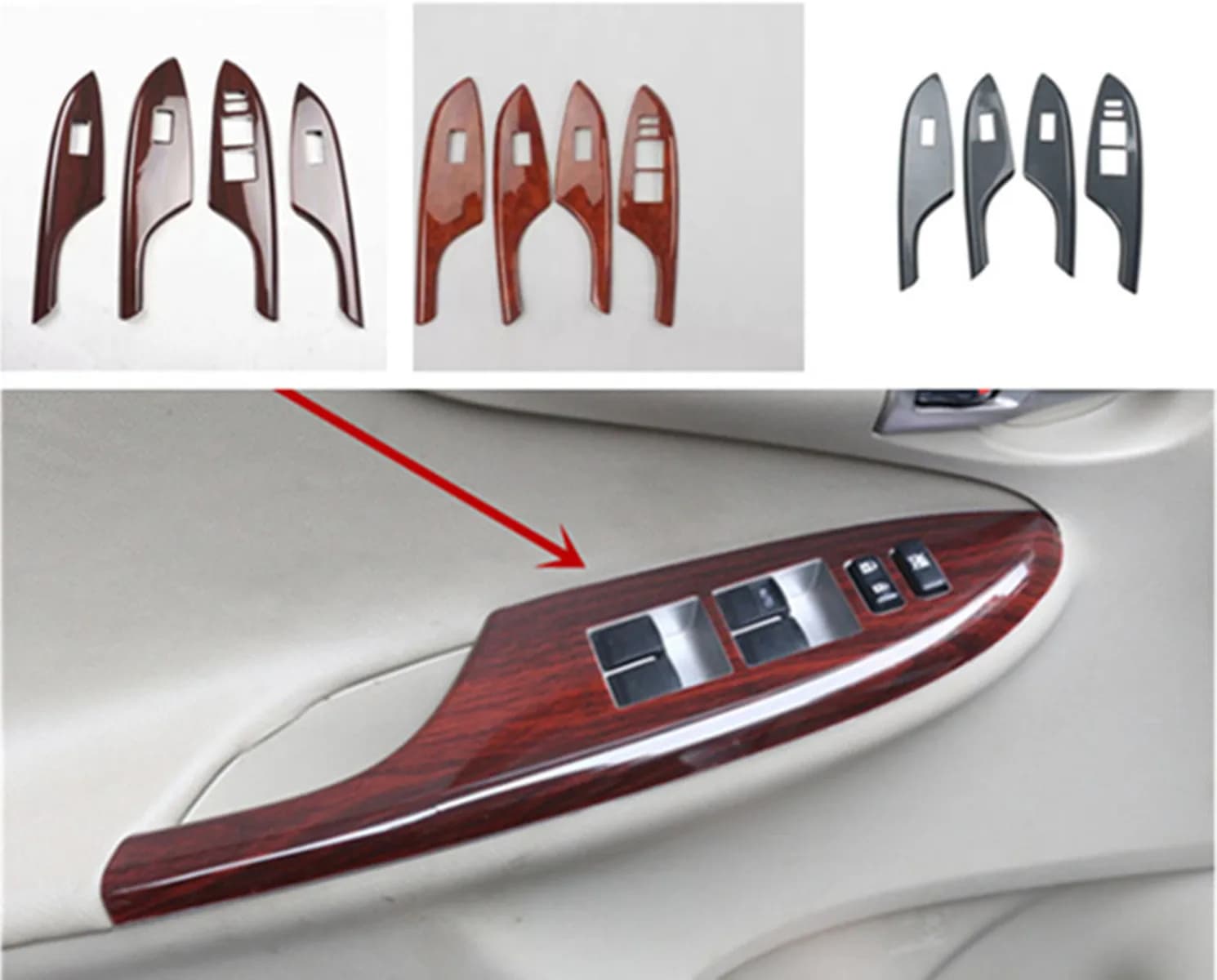4pcs/lot Car sticker ABS carbon fiber or wooden grain steering wheel decoration cover for 2007-2012 Toyota Corolla MK10