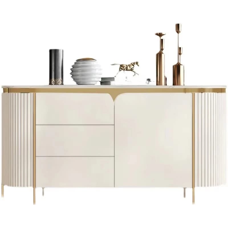 Light luxury door cabinet, simple rock slab dining side cabinet, large-capacity locker for living room, kitchen