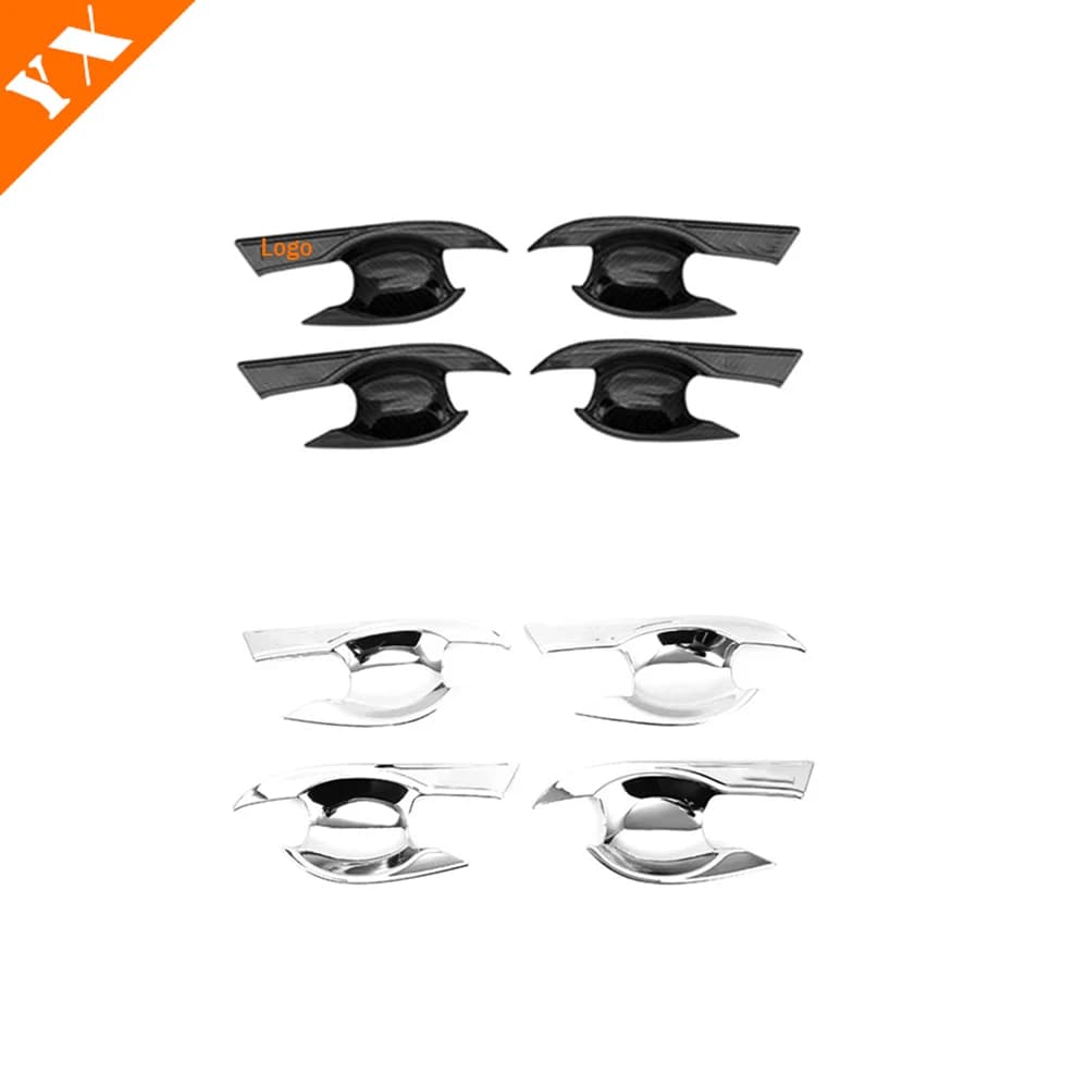Carbon Chrome Look Trim Car Side Door Handle Decor Protect Sticker Cover For Nissan Kicks 2016-2021 Styling Moulding Accessories