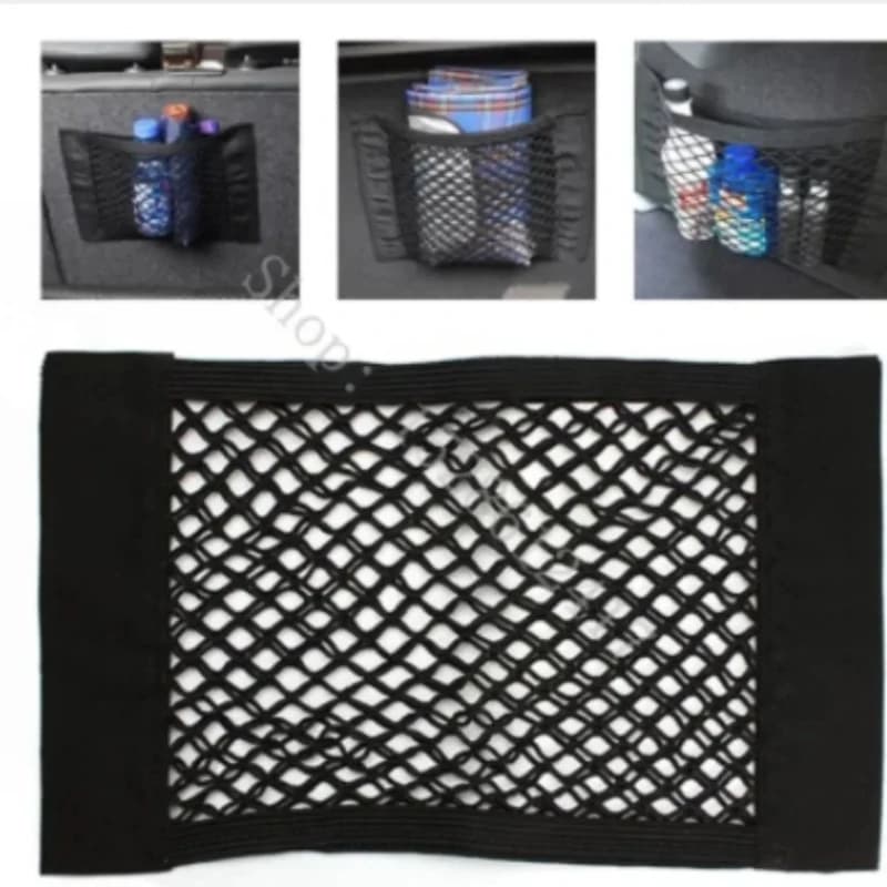 For Nissan Cube Z11 Juke Versa Note E12 Car Boot Trunk Seat Back Elastic Storage Net Cargo Organizer Bag Accessories