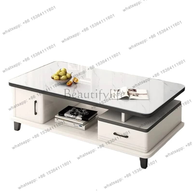 Rock board coffee table, living room, small household table, modern and simple coffee table