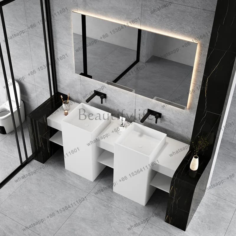 Customized artificial stone countertop column basin combination hotel homestay home