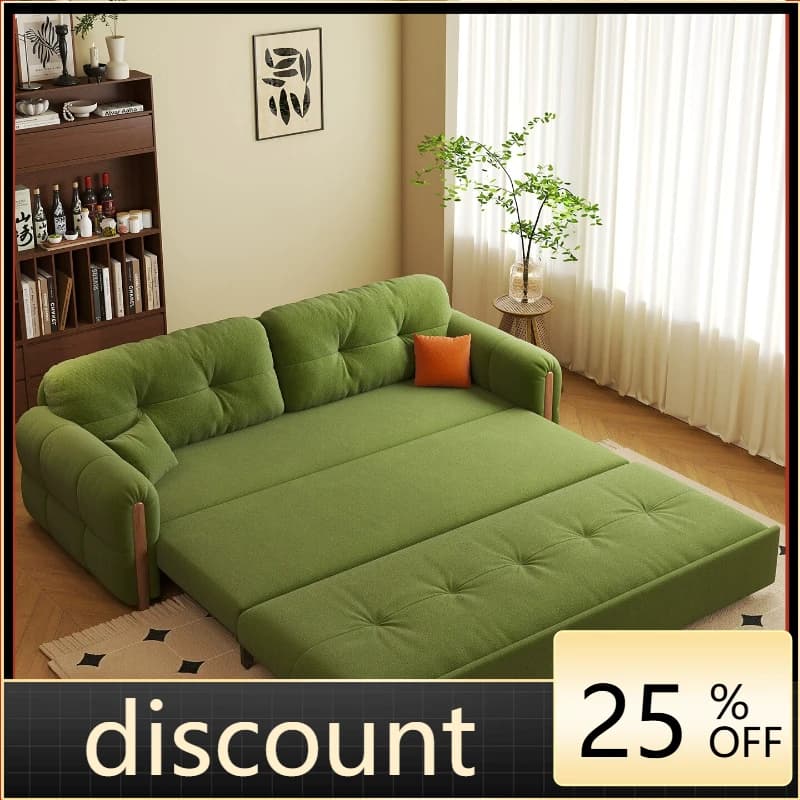 LH cream wind sofa bed folding integrated dual-purpose living room storage fabric sofa bed