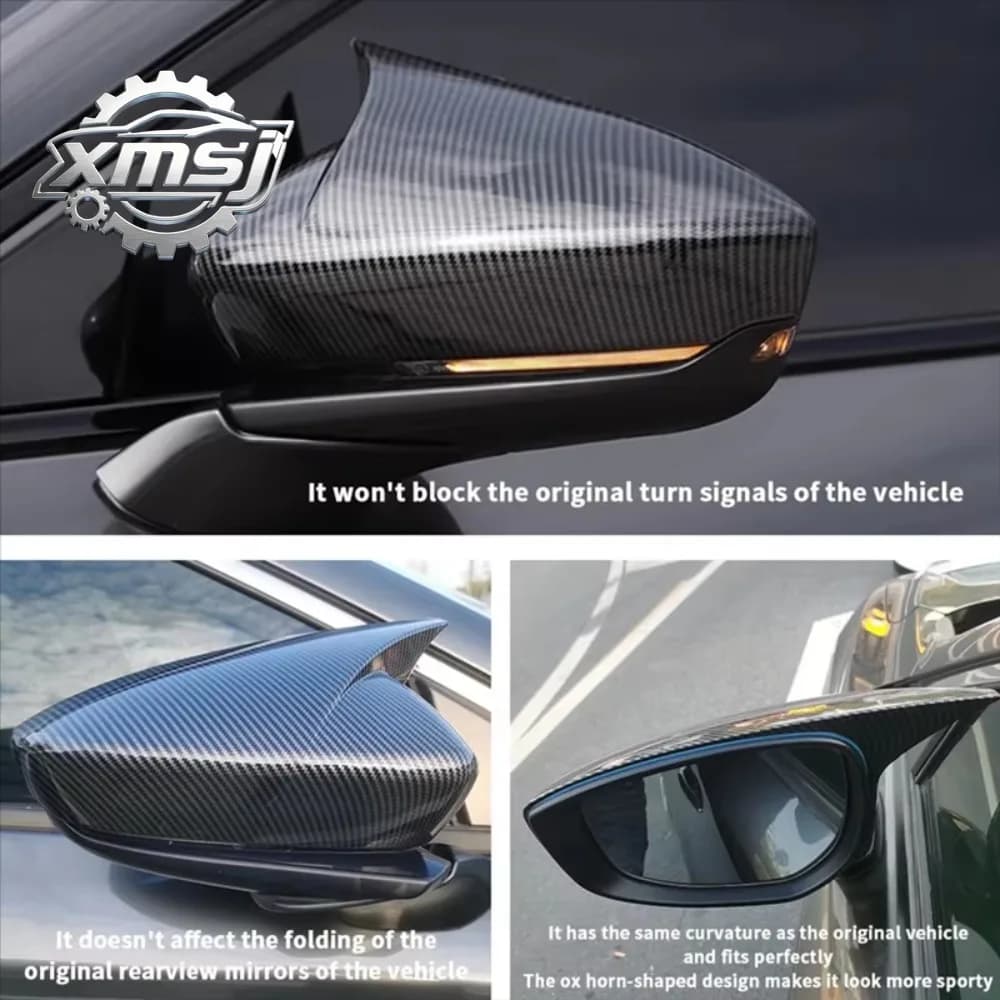 Para Mazda 3 Axela 2019-2025 puerta Exterior  coche cuerno  buey cubierta  espejo retrovisor tapa  espejo lateral accesorios emb