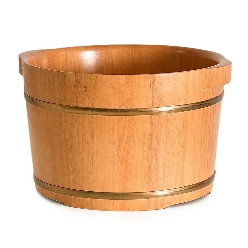 Foot soaking bucket Household solid wood foot bath bucket Solid wood foot soaking basin with lid Adult over calf press