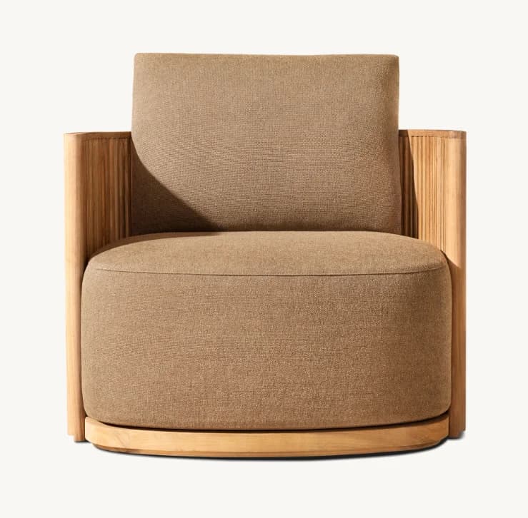 #Outdoor Waterproof Teak Furniture Solid Teak Wood Single Lounge Chair