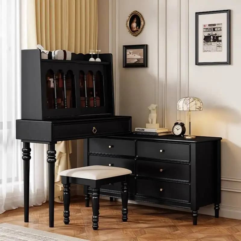 Storage Luxury Vanity Table Dest Modern Sturdy Black Cheap Makeup Vanity Desk Corner Europa Penteadeira Bedroom Furniture