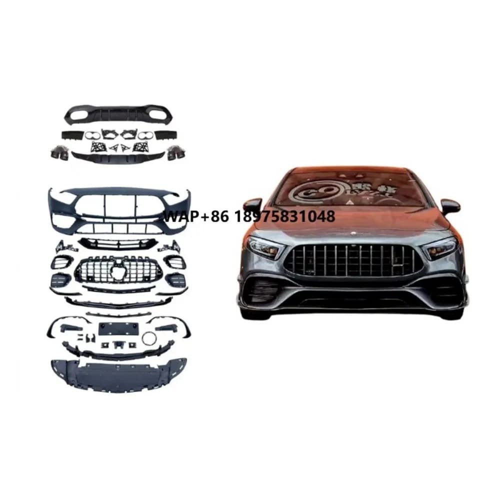 New PHARRI 2019-2024 Car Bumpers for a Class W177 Sedan Upgrade A45S with Grille Screw-On 1 Year Warranty