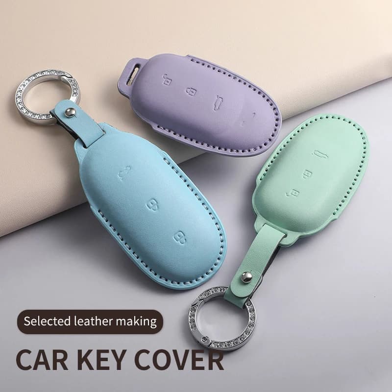 PU Leather Car Remote Key Fob Case Keychain Cover for LEADING IDEAL for LiXiang L9 L8 L7