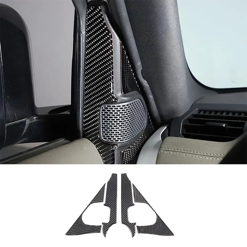 For Land Rover Defender 90 110 130 2020-2024 Car A-pillar Speaker Decorative Sticker Soft Carbon Fiber Interior Accessories