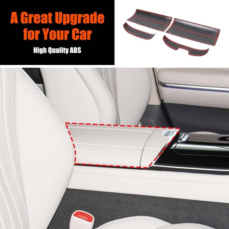 4piece set ABS carbon fiber For Mercedes-Benz S-Class W223 2021-2024 car center console armrest box decorative cover accessories