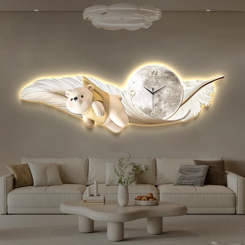 Luxury Large Wall Clock Temperature Date Europe Design House Clock Wall Digital cute Interior Kitchen Living Room Decoration