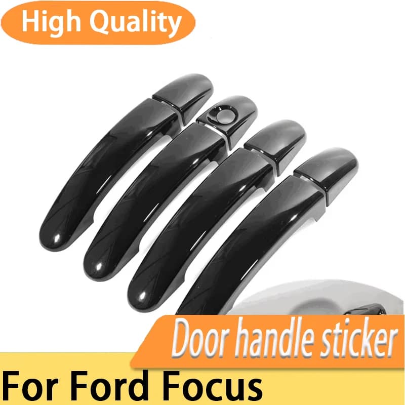 Styling Accessories For Ford Focus 2012 2013 2014 2015 2016 2017 2018 Glossy Black Chrome Car Door Handle Cover Trim Overlays