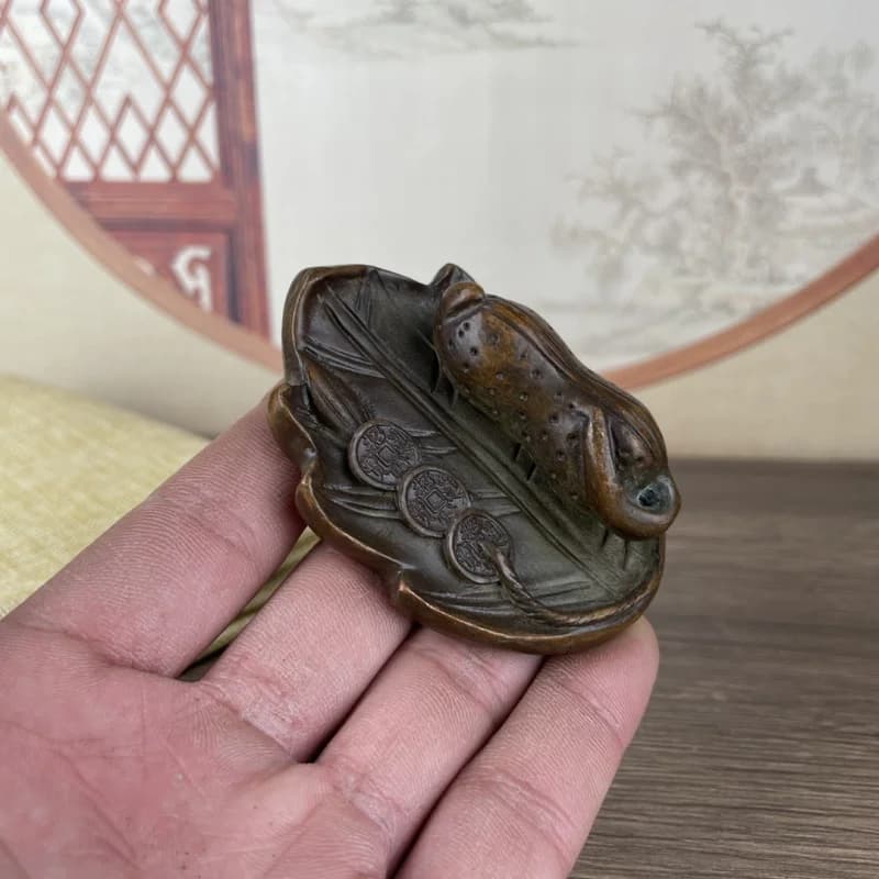 Vintage Creative Peanut Holder Ornament, Chinese Style Study Room Tea Pet Desktop Incense Decoration Gift Display